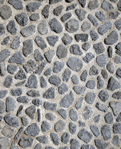 Basalte : calade roulée vieillie Basalte : calade roulée vieillie