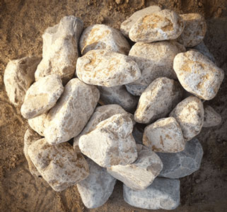 Calcaire beige : galets vieillis Calcaire beige : galets vieillis